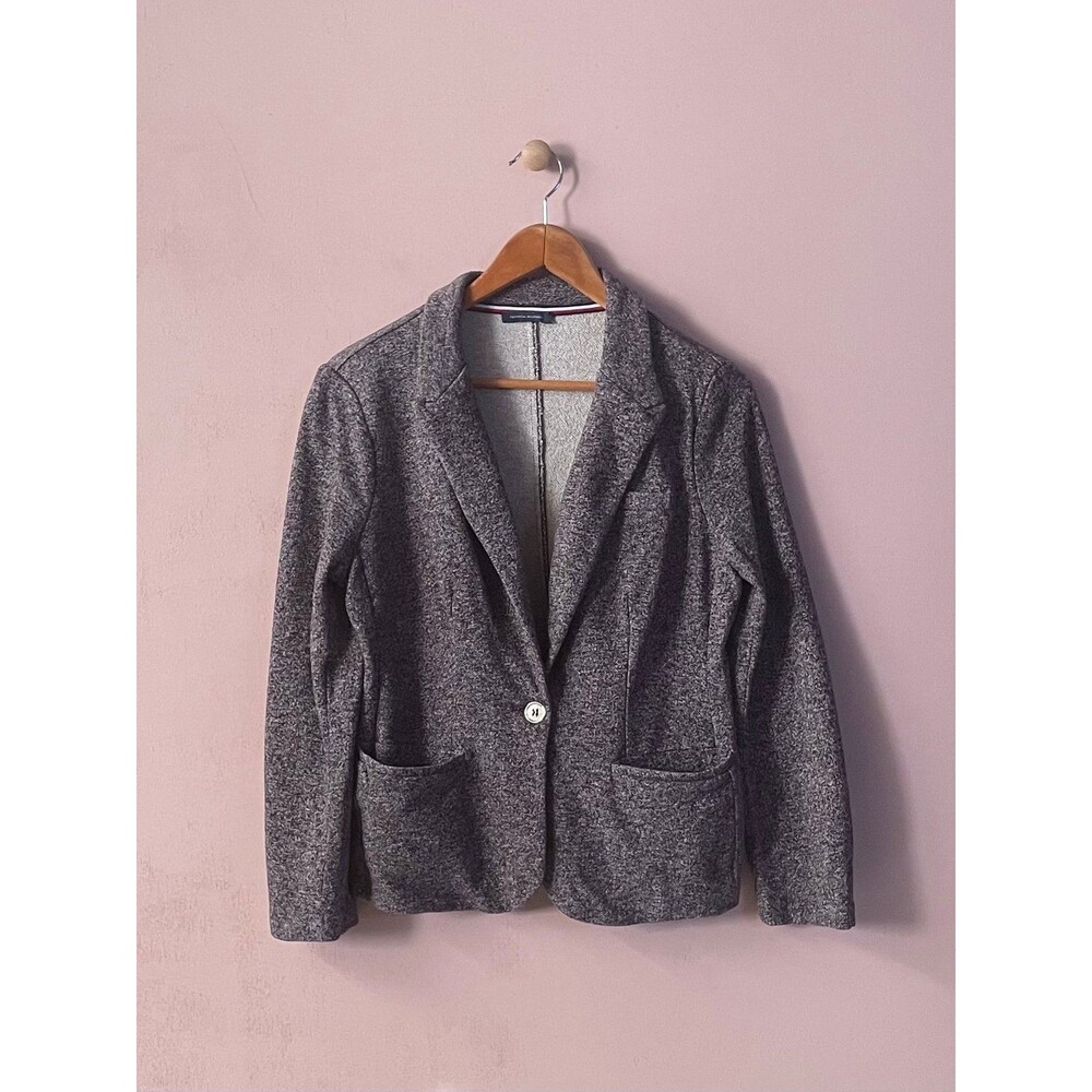 Tommy Hilfiger Brown Marled French Terry Blazer Size S GUC